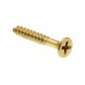 Prime-Line Wood Screws, Flat Head, Phillips Drive, #4 X 3/4 in., Solid Brass, 25PK 9034311